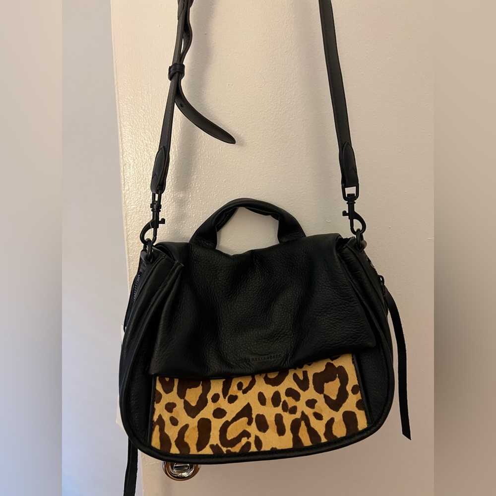 Aimee Kestenberg Leather black leopard crossbody